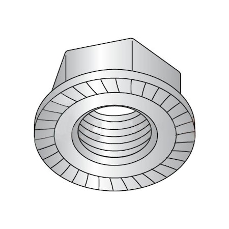 Serrated Lock Nut, 3/8-16, 316 Stainless Steel, Not Graded, 0.23 In Ht, 1600 PK